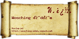 Wosching Ádám névjegykártya